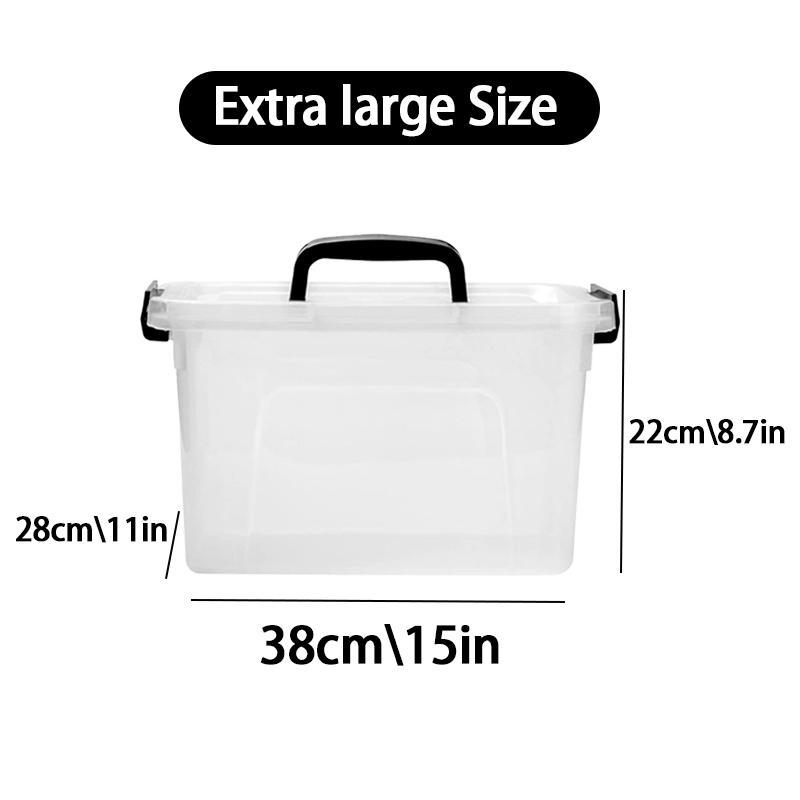 TEMU 10/ 18 Quart Storage Boxes, 4-pack Clear Plastic Storage Bins With Lids
