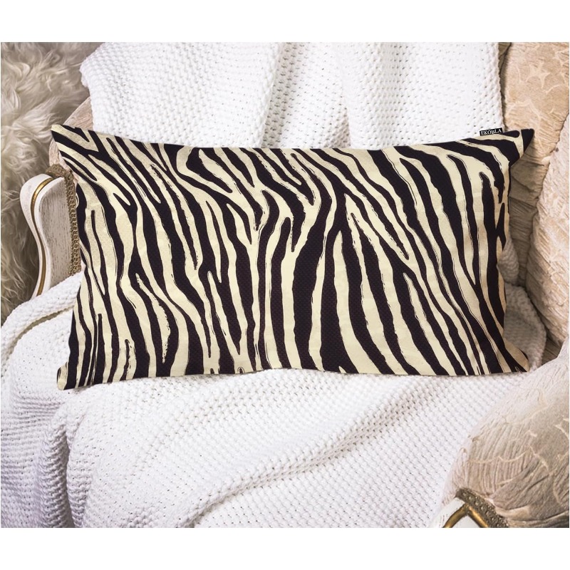 TEMU 1pc Pillowcase, Zebra Print Style Farmhouse Pillowcase, Soft And Smooth Polyester Short Plush Fabric, Single-sided Printed Pattern, 50cm*30cm,