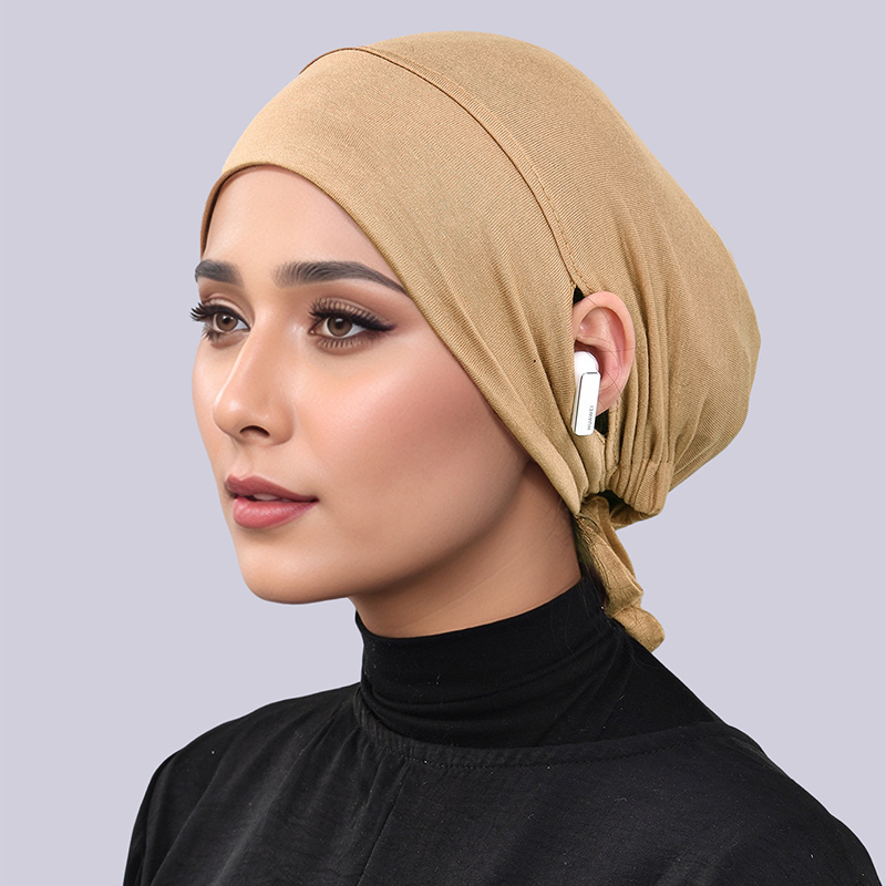 TEMU 1pc Women's Adjustable Ear- Headband Cap, Fashionable And Elegant Elastic Base Cap For Hijab, Multiple Colors To Match Outfits, Suitable For ,