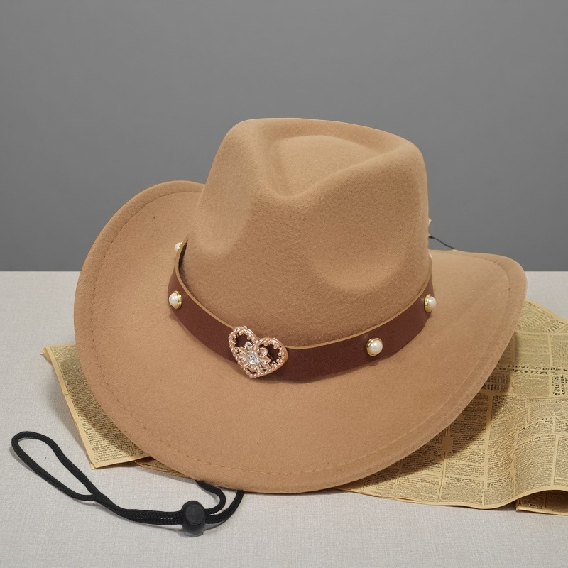 4452 Women\'s Cowboy Hat- Suede W/chinstrap western cowgirl hat adjustable chin strap genuine suede wide  main image 2