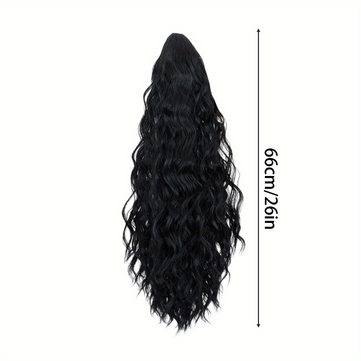 clip-in long wavy ponytail hair extensions for women - natural looking curly pony tail with volume & length,  -on hairpiece wig for parties, weddings, everyday use (no damage,  ) details 4
