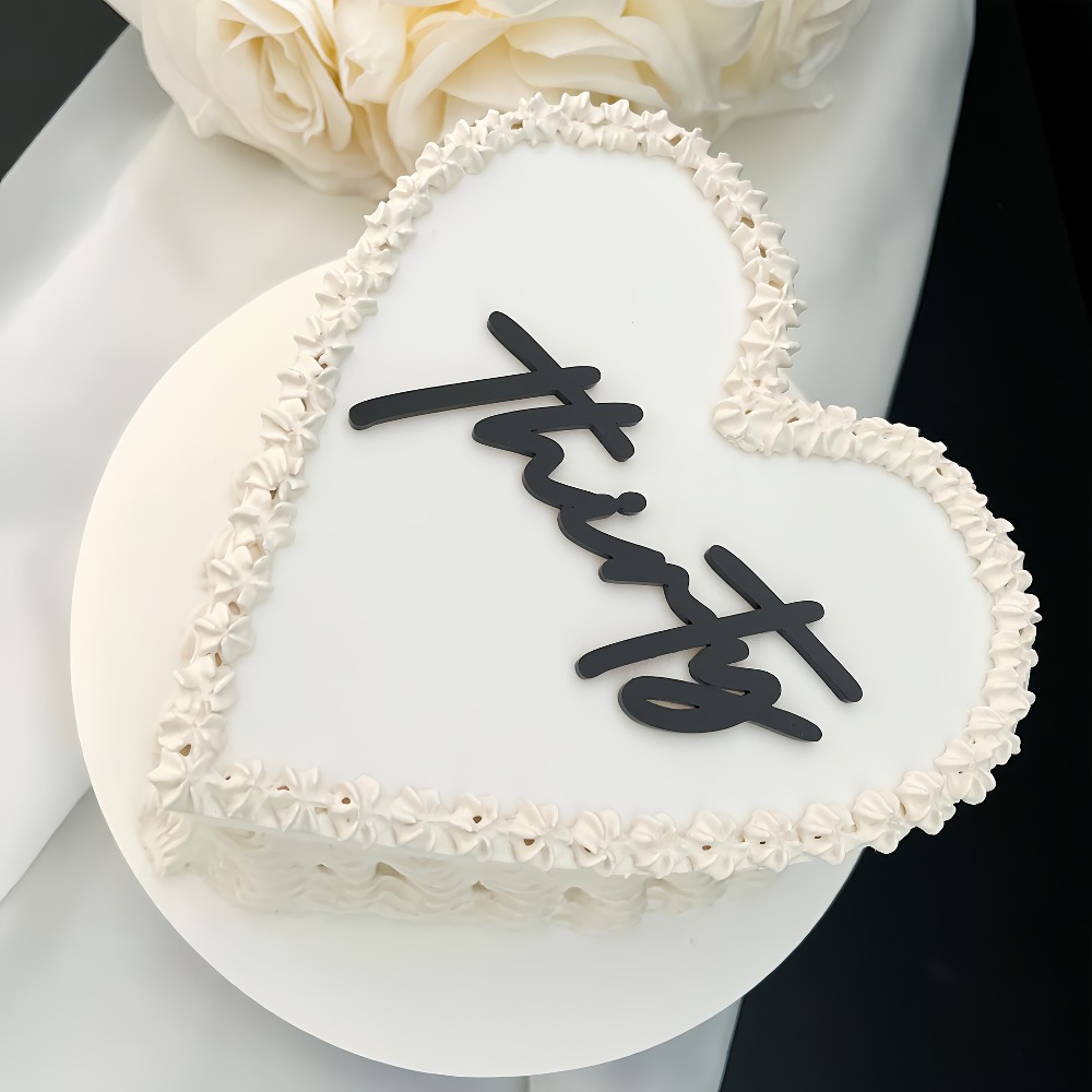 E-shop 1 Stück Personalisierter Acryl Zahlen- & Buchstaben-Kuchen-Topper - Individueller Name//Text, Herzförmig oder Rund mit Zahlen 0-9,