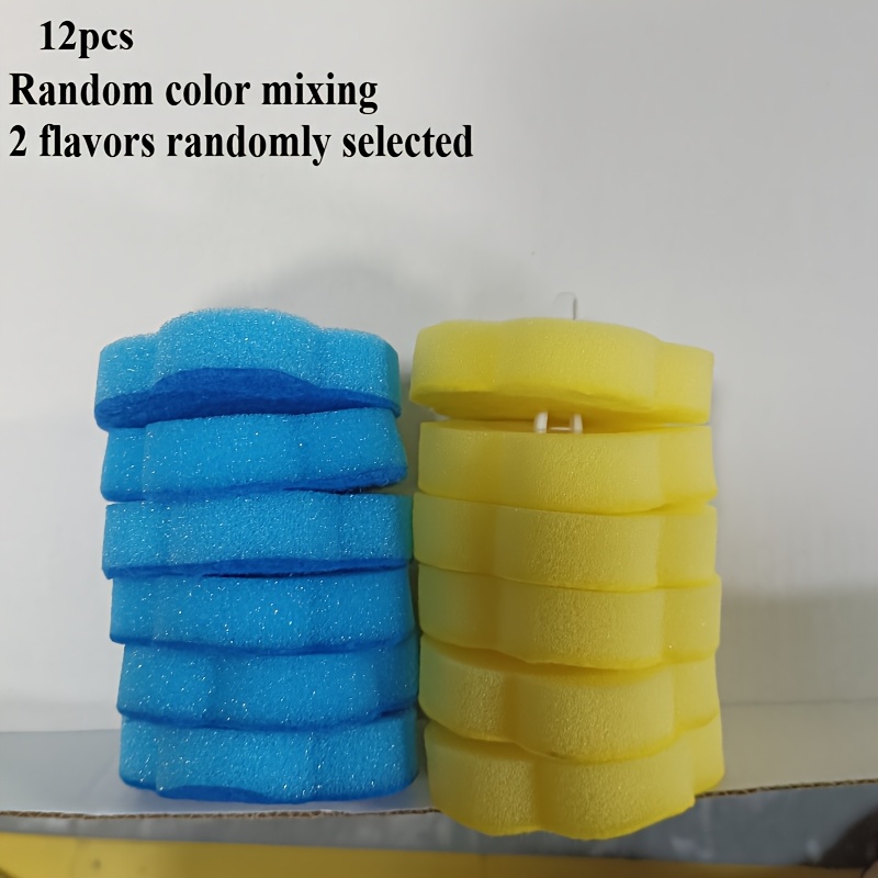 TEMU 12pcs Sponge Toilet Brush Heads, Durable Plastic Bathroom Cleaning Tools, For Scrubbing, Essential Bathroom, Bathroom Cleaning Essentials, Sponge-like Texture