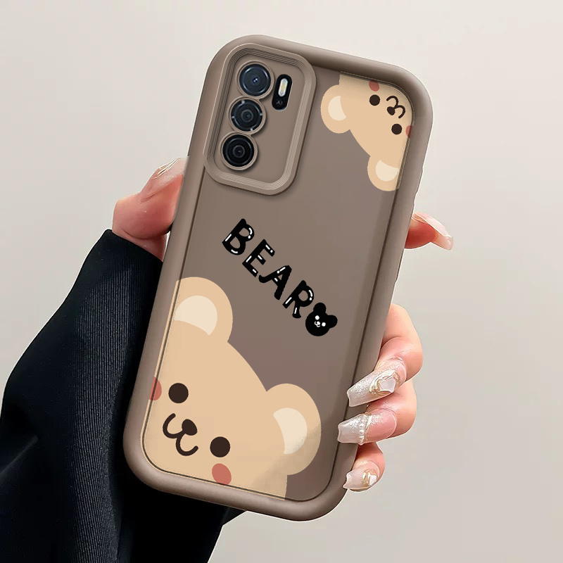 TEMU Cartoon Cute Bear Phone Case Suitable For Oppo A16| A16s Soft Tpu Shockproof Shell For Men And Women Full Coverage Protective Back Cover Casing