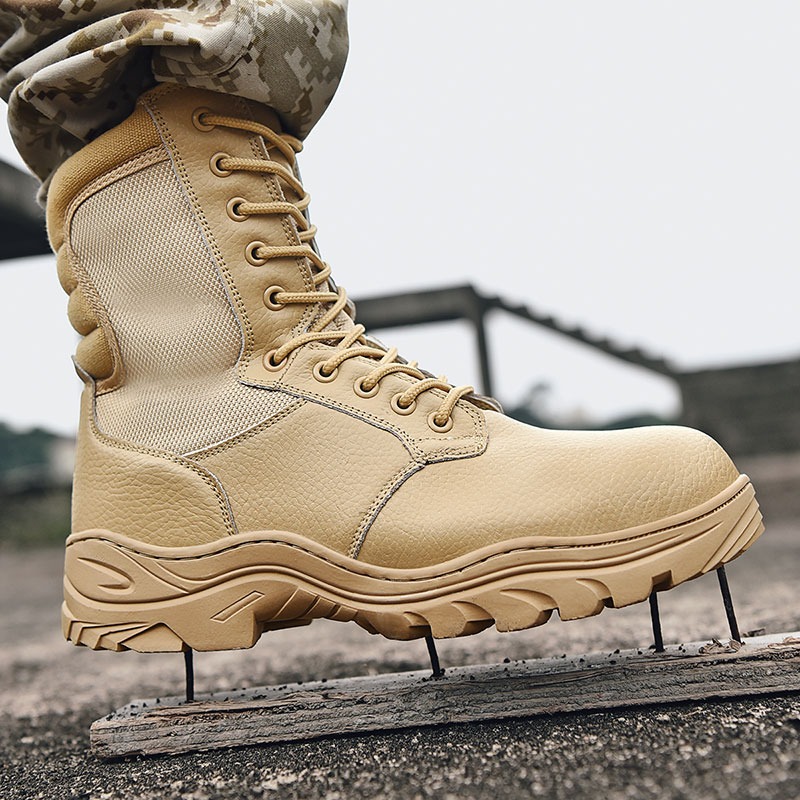 ultra light high top boots with side zipper summer mesh breathable workwear outdoor side zip security shoes for subway and airport security