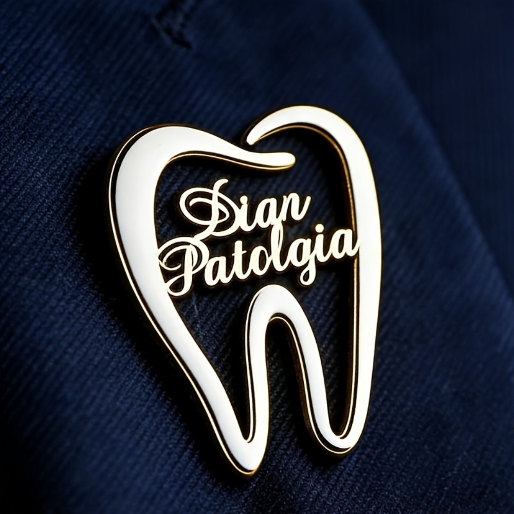 TEMU A Custom Private Tooth Shape Brooch Lapel Pin Suit, Dentist And Dental Badge Brooch - Tooth Shape Brooch Flip, Elegant Dental Professional Gift