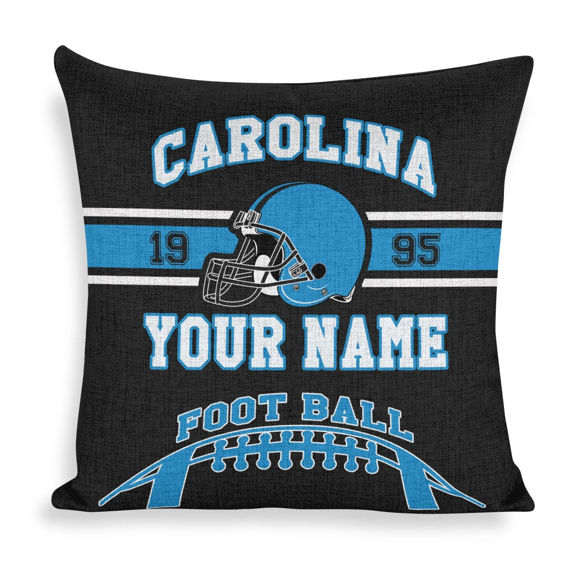 

1pc Football Fan Customizable Pillow Cover - Personalized Name, Polyester Knit Square Throw Pillow Case For Bedroom And Living Room, Perfect Enthusiasts, Unisex