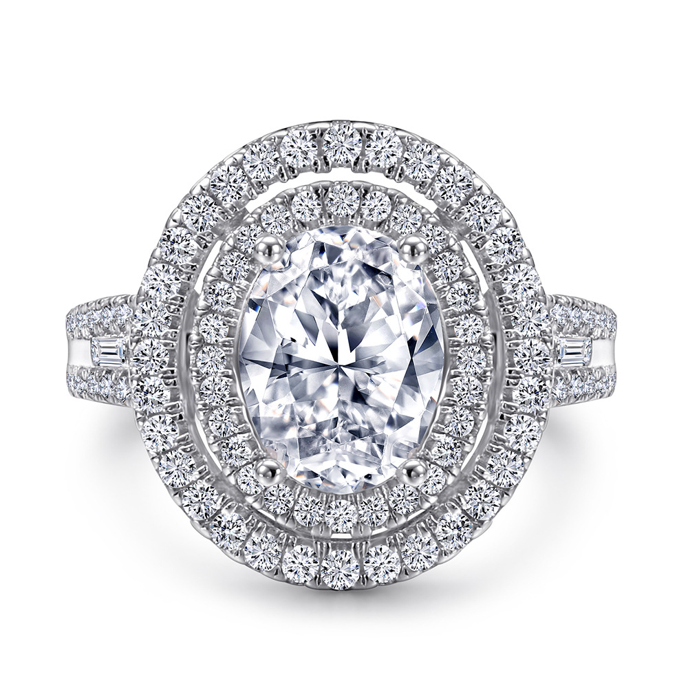 Women's S925 Silver Moissanite Eternity Ring, Classic Gift
