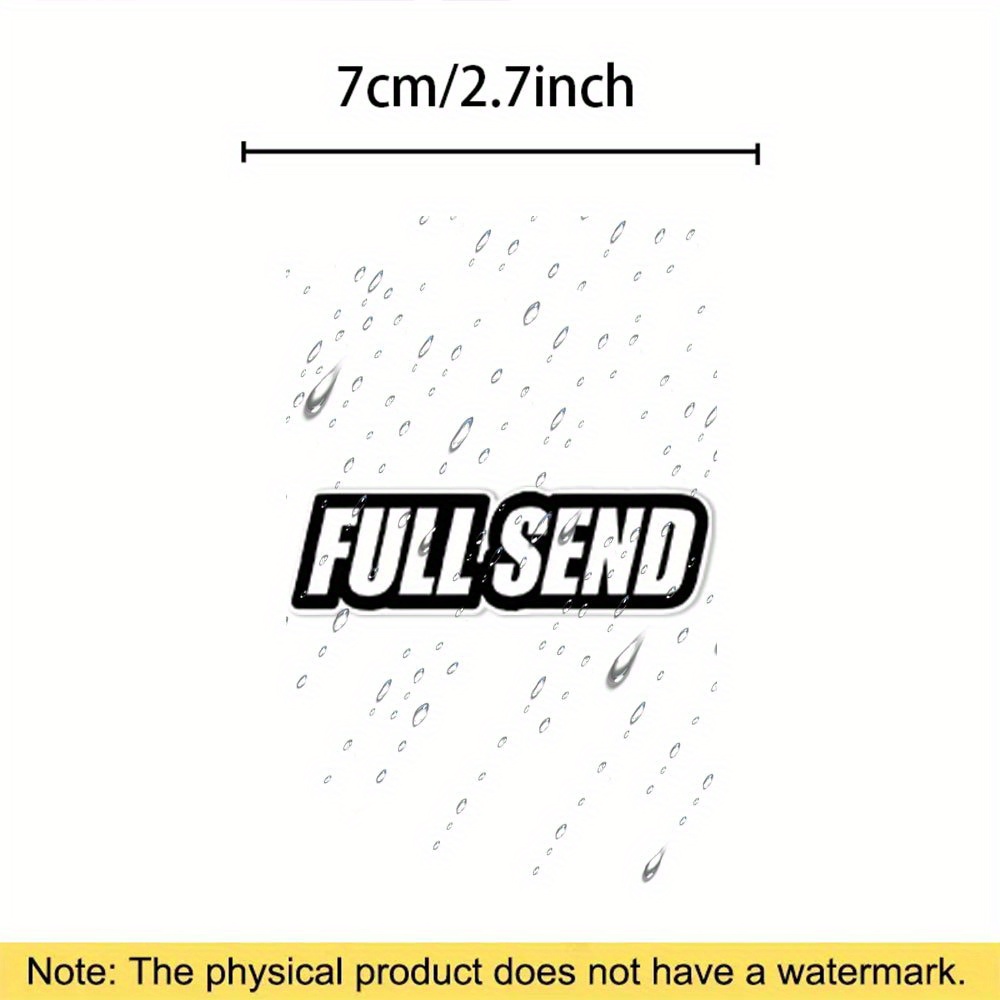 Full Send Large Washable Waterproof Self-adhesive Sticker - Irregular Shape Matte Surface Sticker, Suitable For Cars, Motorcycles, Laptops, Metal, And Glass - Black And , Car Sticker