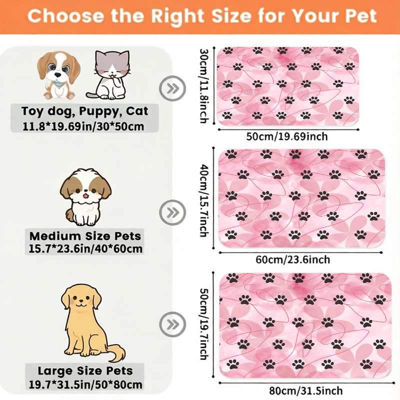 TEMU 1pc Anti-slip ( Print Pattern) Pet Feeding Mat, Cute Design, Leak-proof And Easy-, Preventing Contamination. Machine Washable And Durable,