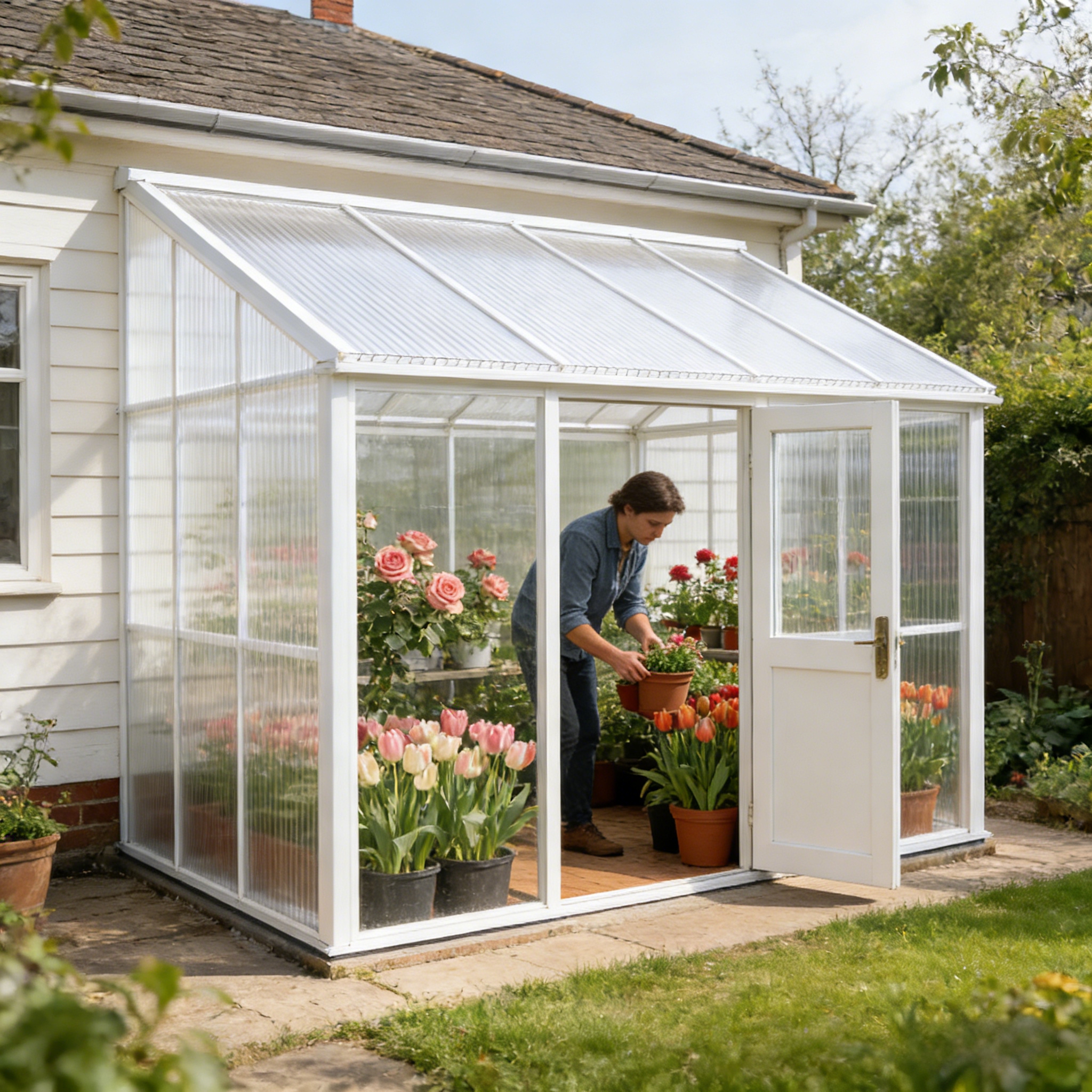 42pcs Polycarbonate Double Wall Sheet Pack, Greenhouse Panels, Hollow Chamber Panels, 41sqm With Brackets And Z-clips For , , Garden Shed Window