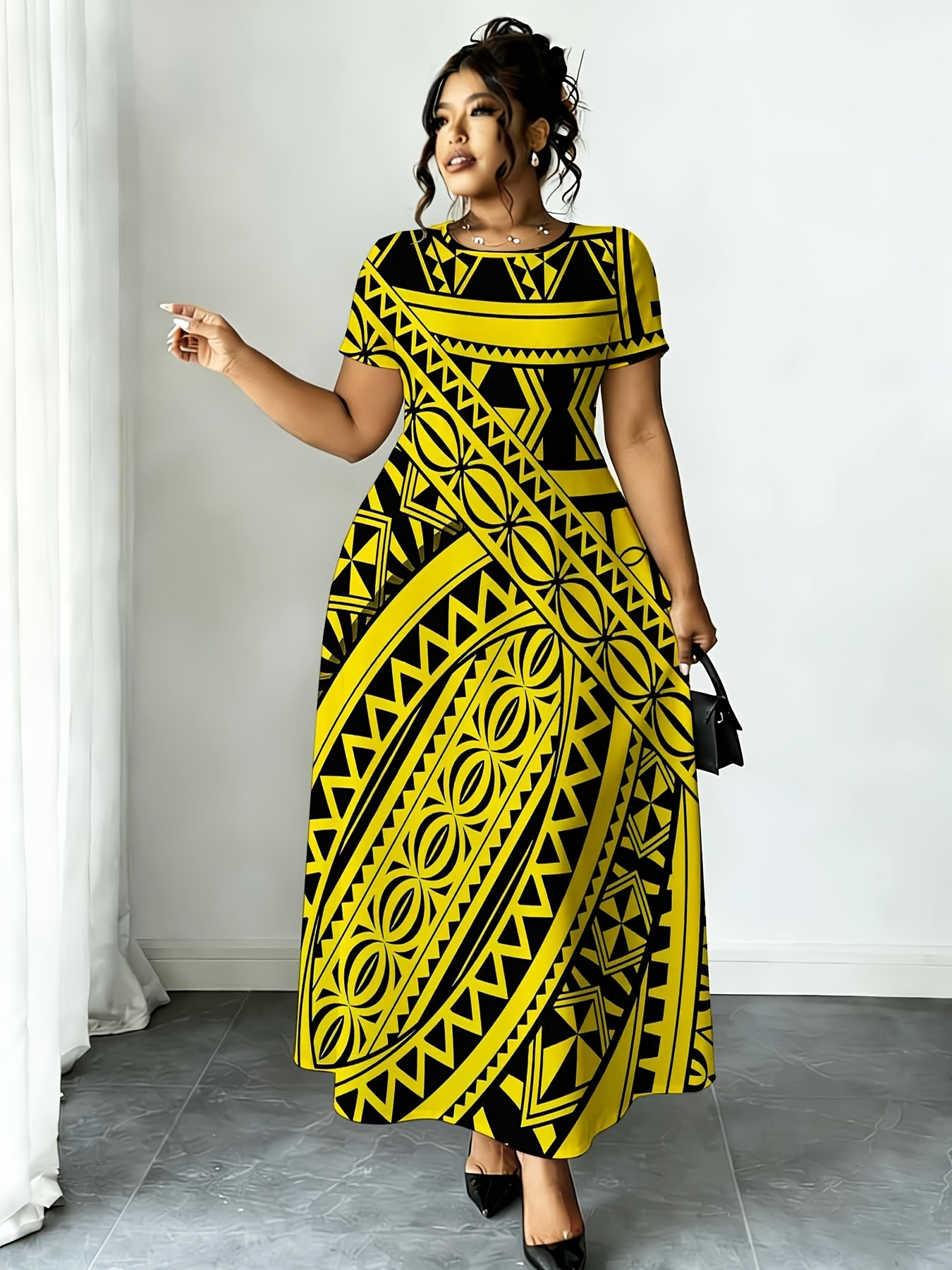 black green and yellow dress Jamaica The Cross Flag Long Maxi Dress Black Green Gold Yellow Jamaican Pride Modest Women Clothing