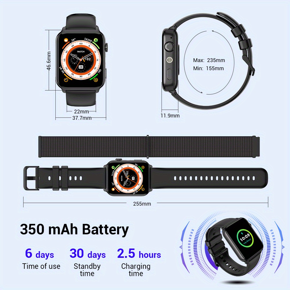 IOWODO Montre Connectée Homme Femme, Suivi Activité et Fitness avec Lampe Torche, Analyse du Sommeil, Fonction Vocale IA, Appel Sans Fil, Réception de Messages, Grand Écran Tactile HD 1.91 pouces, Plus de 100 Modes d'Exercice, Batterie Grande Capacité 350mAh