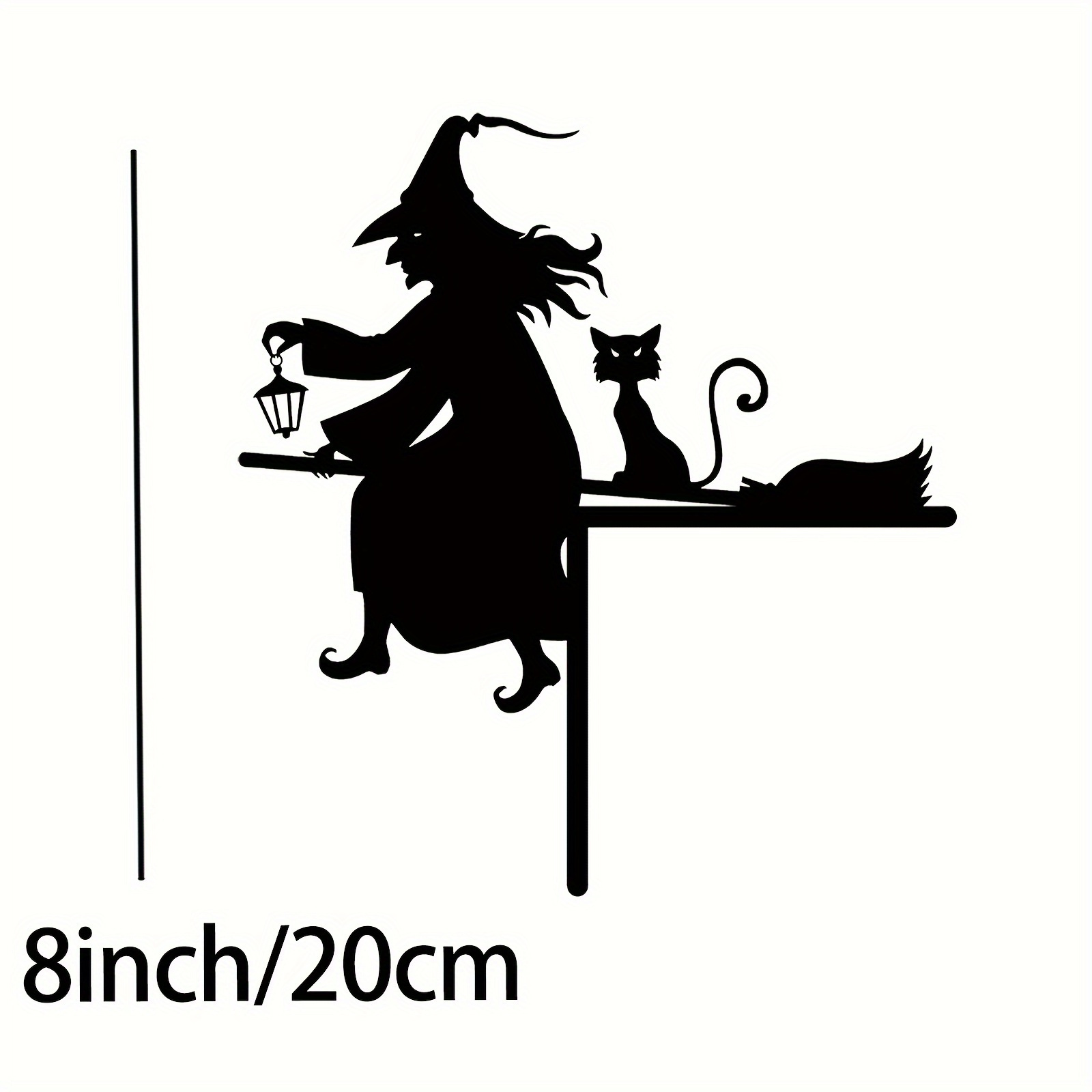 TEMU 2d Flat Halloween And Cat Silhouette Wall Art - 2d Acrylic Black Silhouette Room Decor, Indoor Halloween Carnival Door Mural Decoration, No