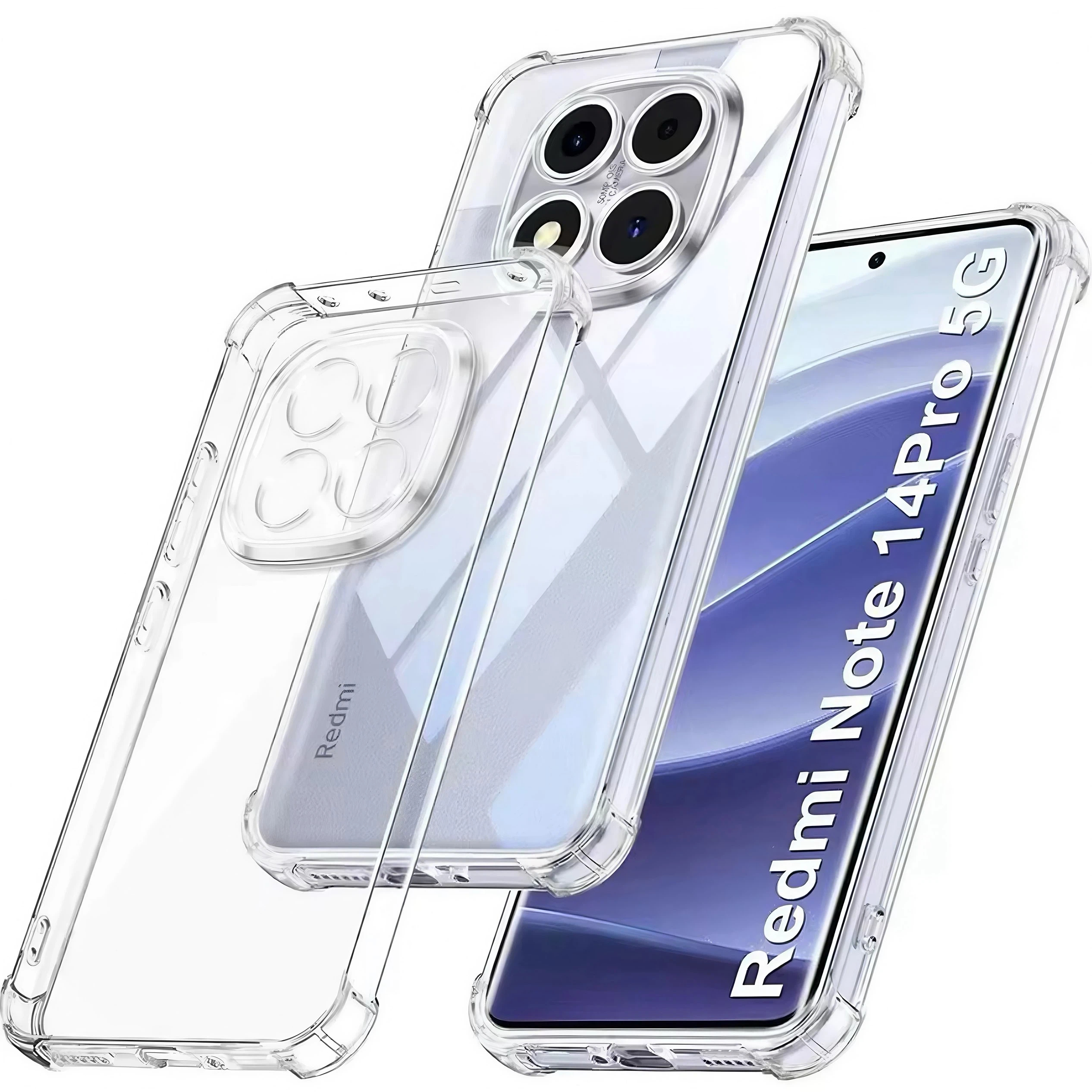 TEMU Phone Case - Transparent Tpe Mobile Phone Case, For Xiaomi Redmi Note 14 Pro 5g Note 14 Pro 4g Note 14 Pro+, Shockproof Anti-yellowing Lens All