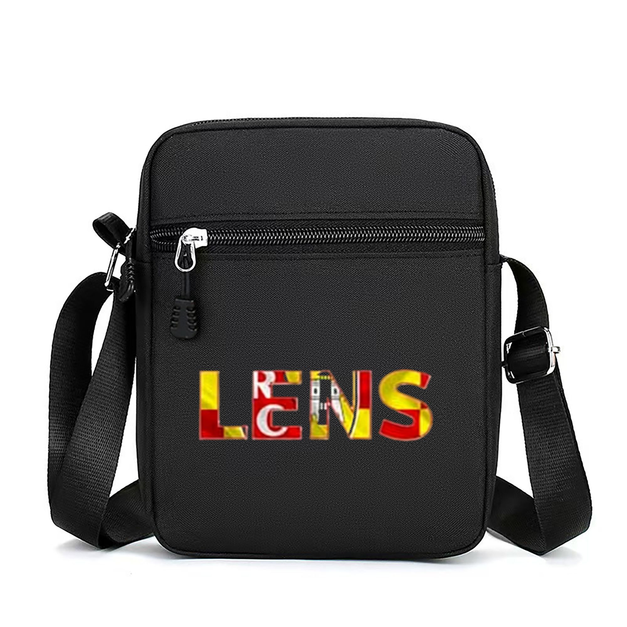 TEMU Sacoche bandoulière pour homme 1 pièce avec lettres et verres et sangle réglable - Tissu Oxford léger adapté aux quotidiens, et sorties, sac