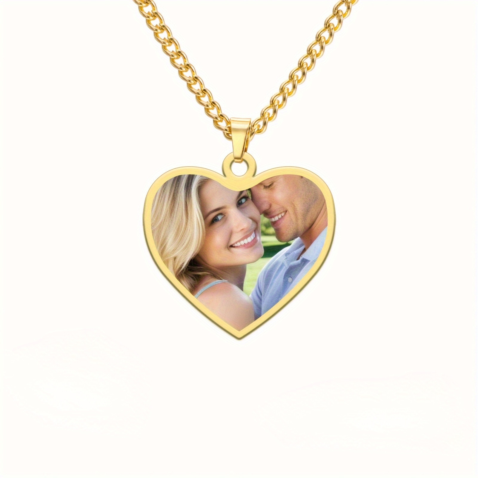 Personalized Custom Photo Necklace — Heart-shaped Pendant