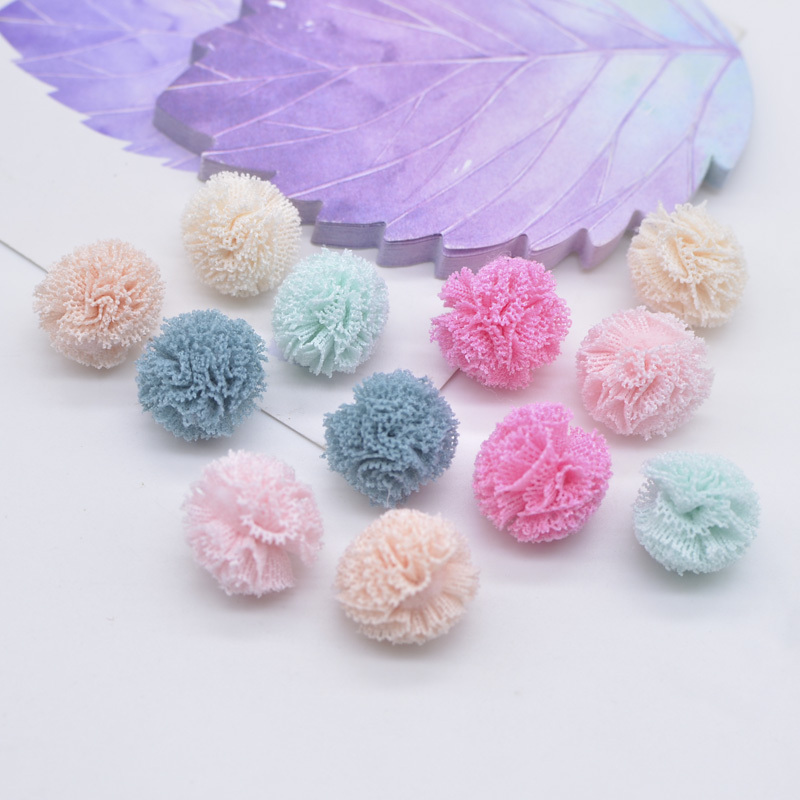 Image of 50pcs Of 1.5 Cm/0.59 Inch Elastic Mesh Chiffon Balls For Crafting Headwear, Bows, Handmade Clothing, Hat Decoration, And Sewing Patches