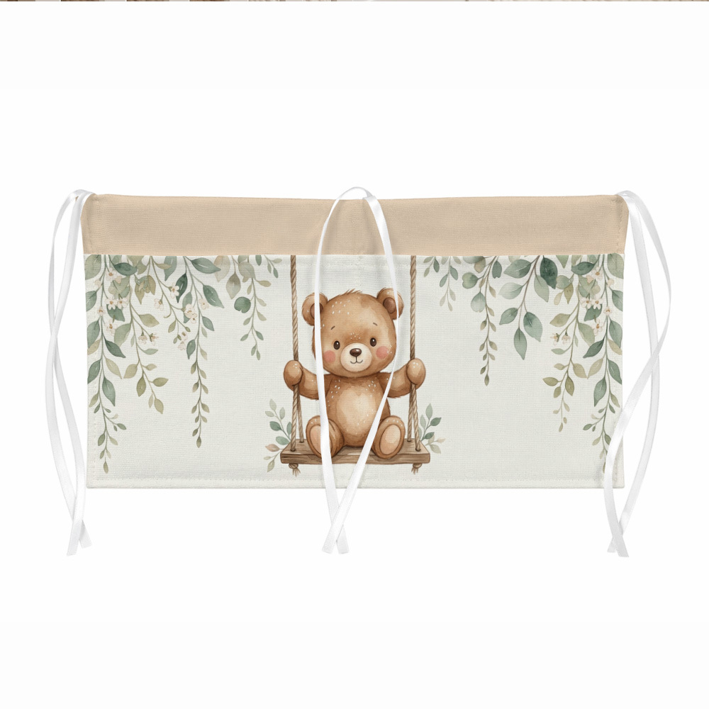 TEMU 1 pz Borsa portaoggetti da parete Cottagecore a forma di orso con di sospensione a porta a battente - Verde naturale adatta per , armadio, porta