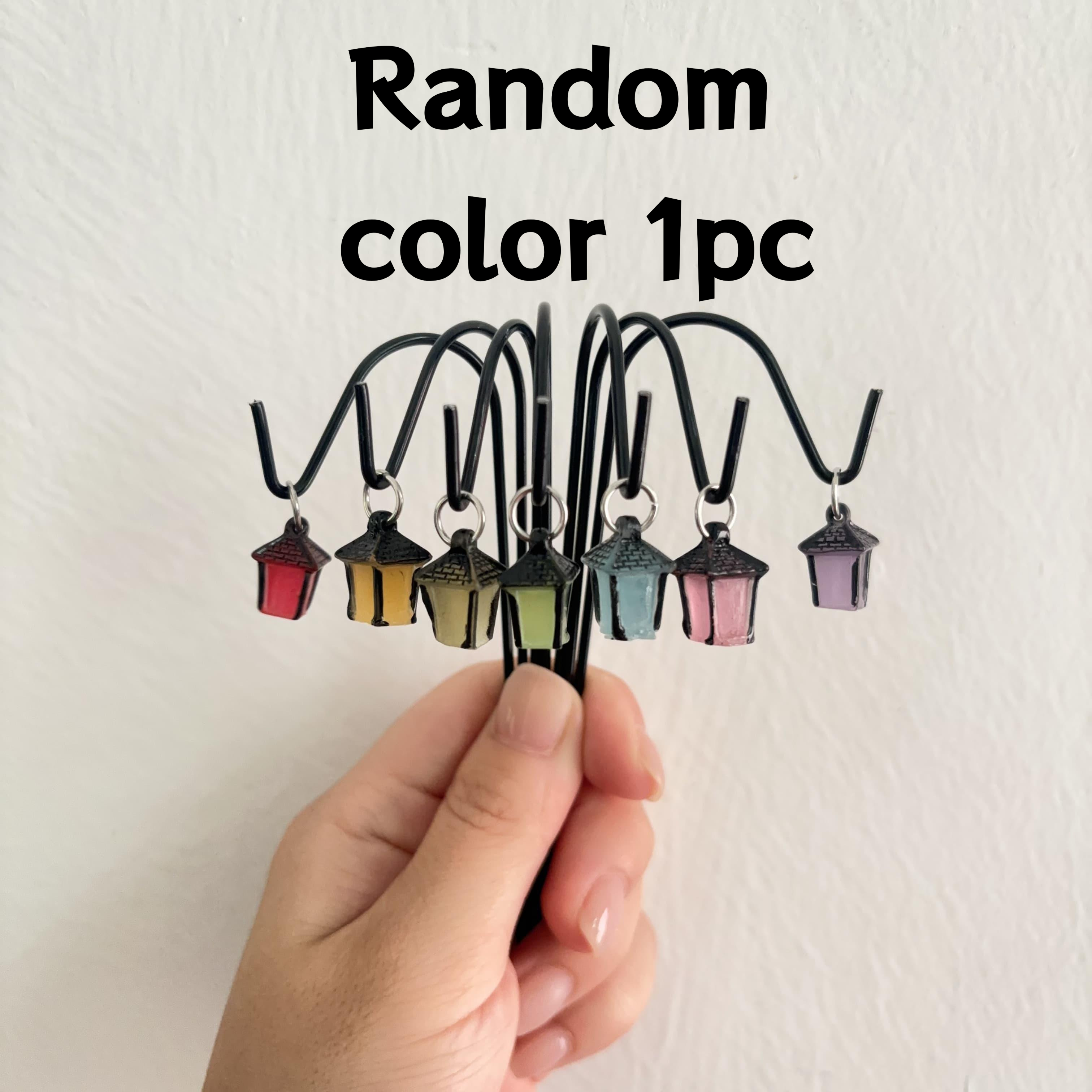 TEMU 【3d】 [3d] 1pc Random Color Fairy Garden Stakes With Colorful Lanterns - Rustic Iron 3d Miniature Models, Outdoor/indoor For Halloween