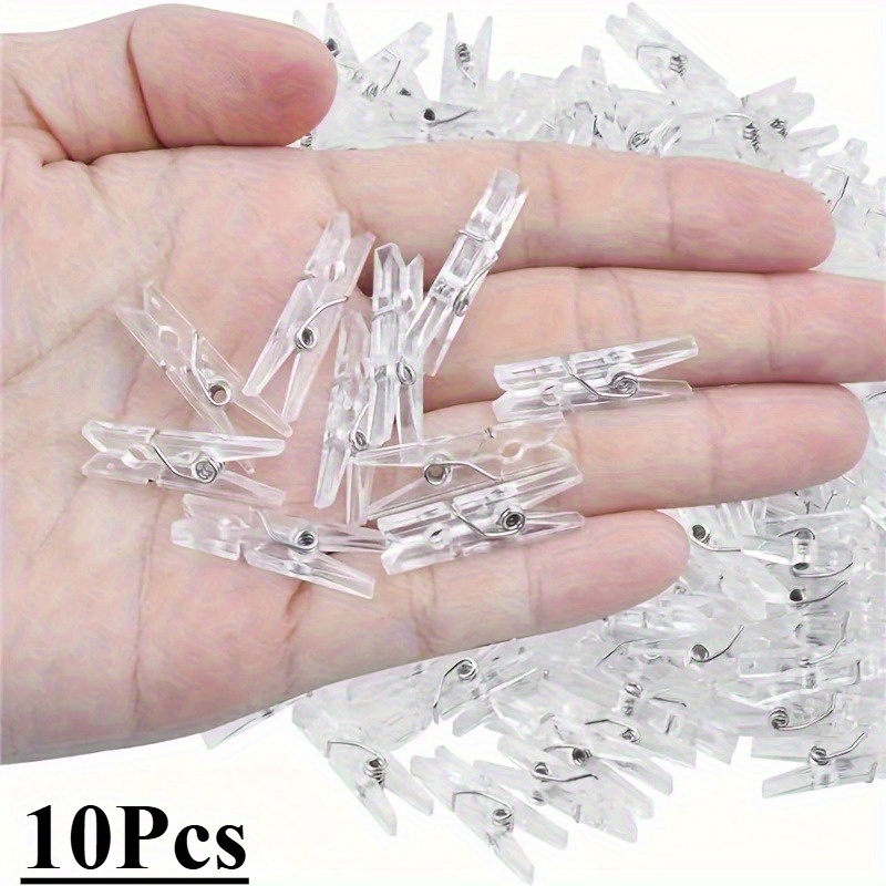 10pcs- Inch Transparent Clip Plastic Clothespin Photo Clip Acrylic Clip, Clothespin, Clothes Pins