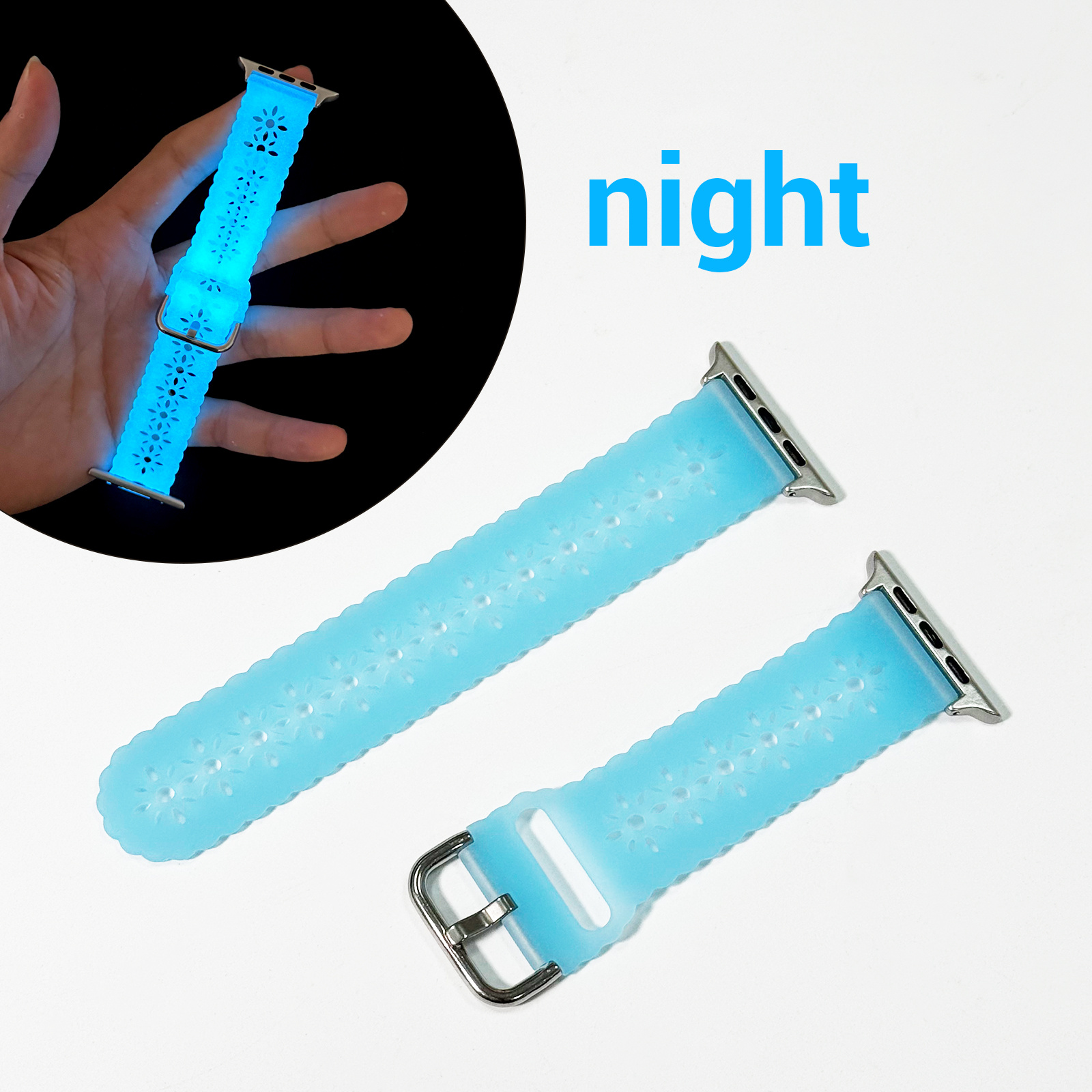 Image of Luminous Watch Strap For Band For Iwatch Bands Ultra 2 Band Series 10 6 5 4 3 2 1 Se Men 45mm 44mm S10 42mm 40mm 41mm 38mm 42mm S10 46mm 49mm
