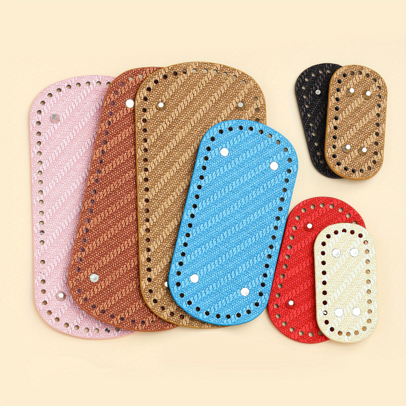 Diealles Shine Fond De Sac à Crocheter 4 Pièces 22x10cm - Base Cuir PU Pour Sacs DIY