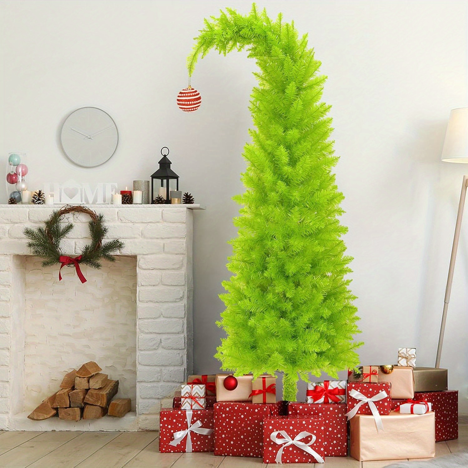 TEMU 6ft Flexible Christmas Tree With Christmas Skirt And Ball, Artificial Christmas Tree Stand And Unique Christmas Tree Decorations, Christmas