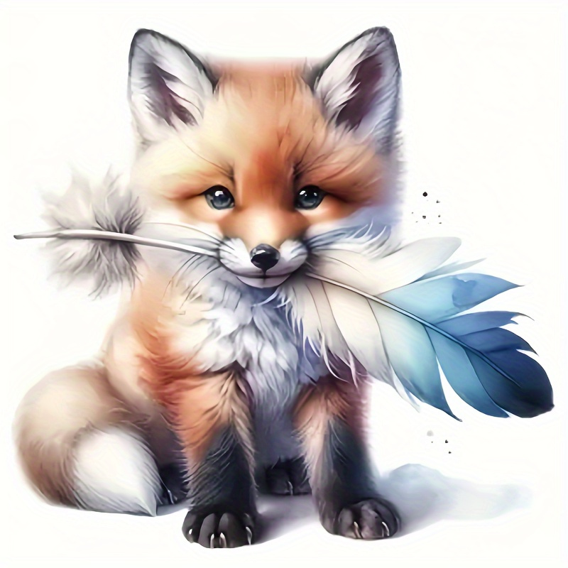 1pc Cute Fox Heat Transfer Patch, Suitable For Diy T-shirts, Jeans, Sweatshirts, Tote Bags, And Pillows