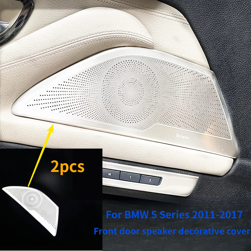 TEMU 2pcs Suitable For F10 F11 F07 From 2011 To 2017, Stainless Steel Speaker Cover Decorative Panel For Car Door Audio Speakers