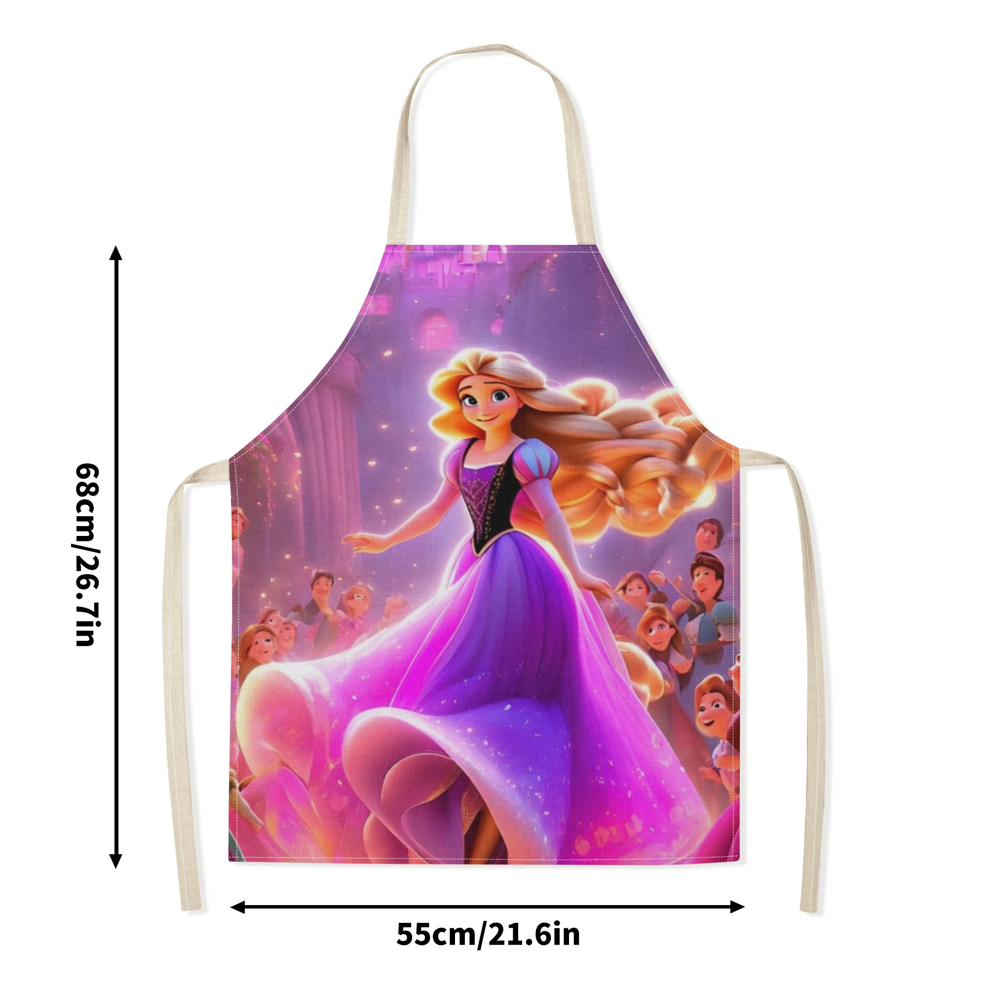 disney   cartoon waterproof apron - vibrant,   polyester with fairy tale print for kitchen, restaurants, hotels, and home use details 7