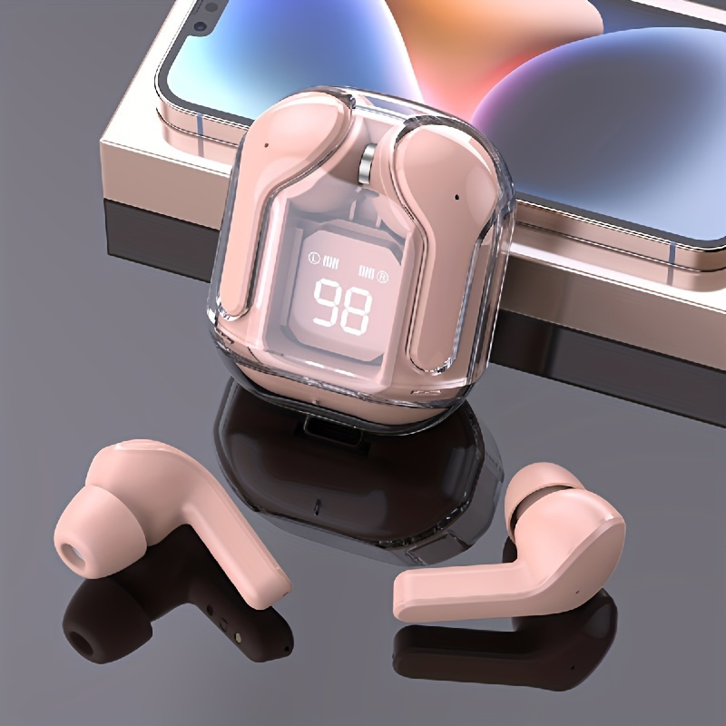 air31 auriculares deportivos inalámbricos para juegos, miniauriculares tws inalámbricos, estuche transparente,    , reducción de ruido,   voz, carga usb, temática de anime, para juego, uso adulto detalles 6