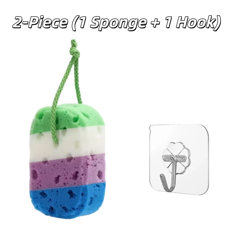 Exfoliating Bath Ball Body Sponge, 2pcs with Hook