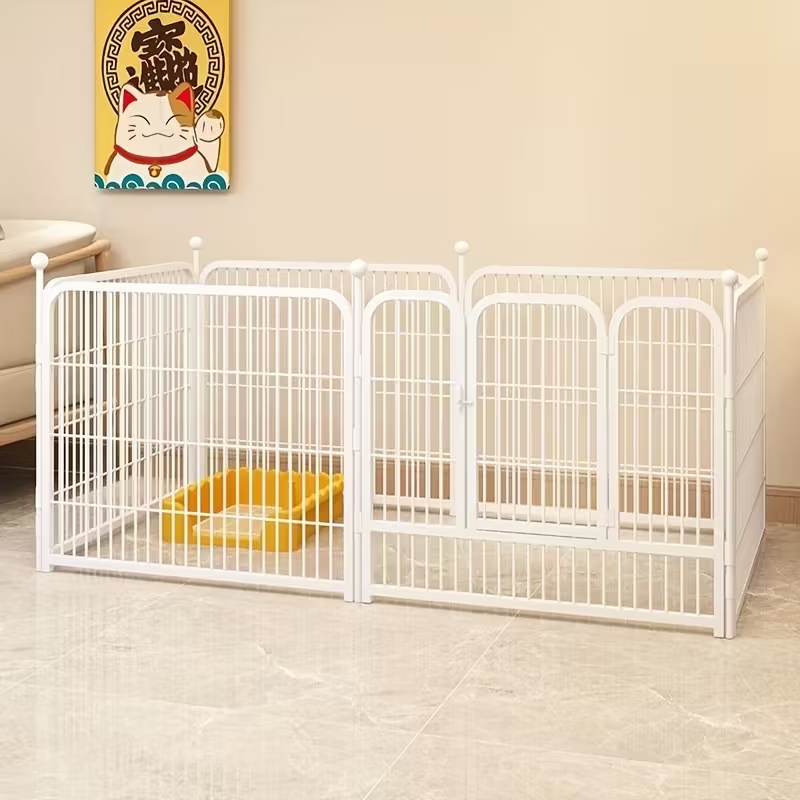 TEMU Dog Enclosure Indoor Small Dog Indoor Medium Dog Teddy Fence Type Isolation Dog Enclosure Dog Cage | Carbon Steel, Pre-assembled