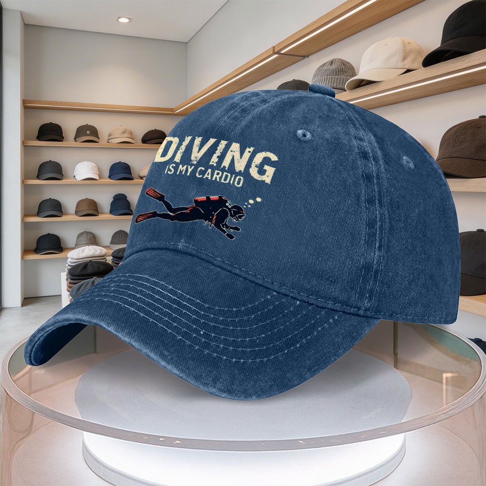TEMU Diver Pattern Portable Adjustable Men's Baseball Cap, Suitable For Outdoor Activities, Unisex Style, Wide Brim Duckbill Cap, , For Casual And