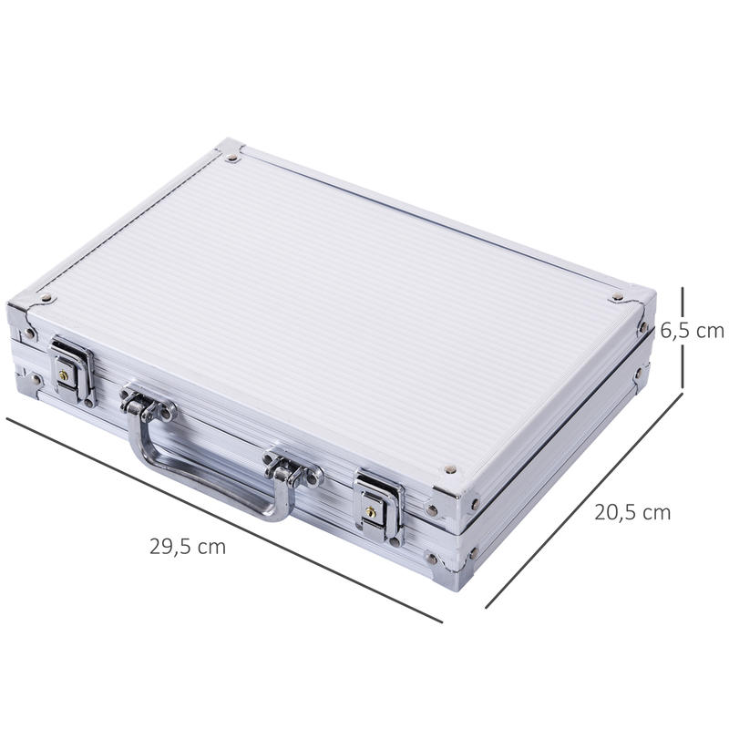 Complete Pokerset met 200 Pokerkaarten - Heavy-Duty Aluminium & Opbergdoos - 2 Decks Kaarten, 5 Dobbelstenen