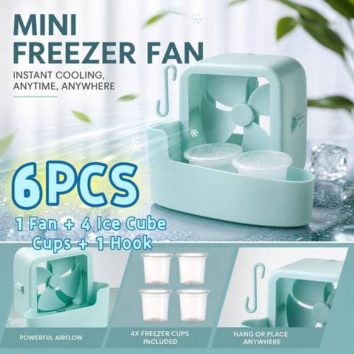 item picture 6pcs fan cooling accessory set can hang ice cubes or ice water to enjoy cool air a must have for households without air conditioning reusable ice chamber system suitable for hot weather an essential summer accessory