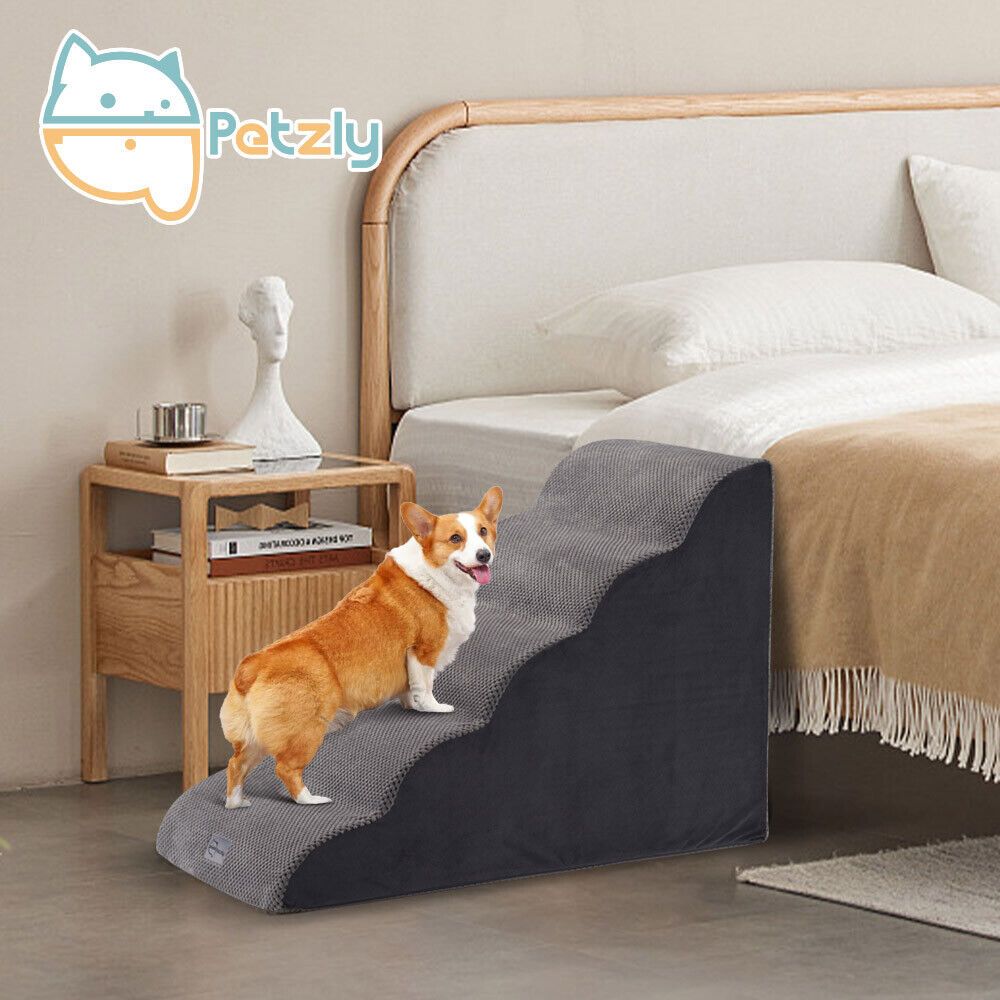 TEMU 5-level Dog Steps Portable Ramp With Washable Cover For Beds