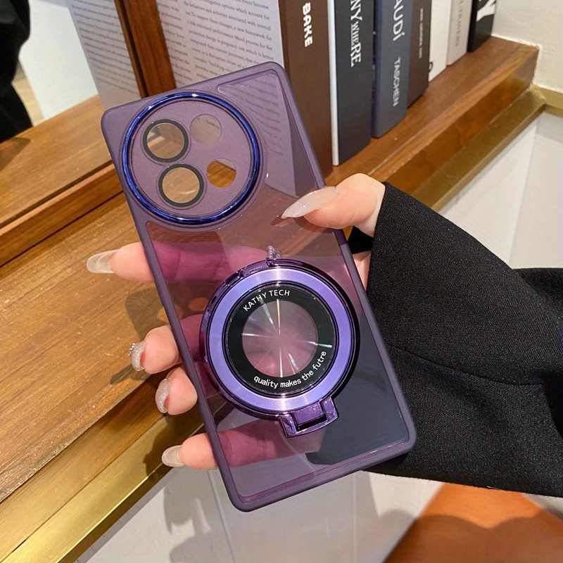 TEMU para teléfono: Compatible con VIVO V40 Lite, nueva con protección de lente, estilo prémium transparente minimalista de lujo , para hombres y