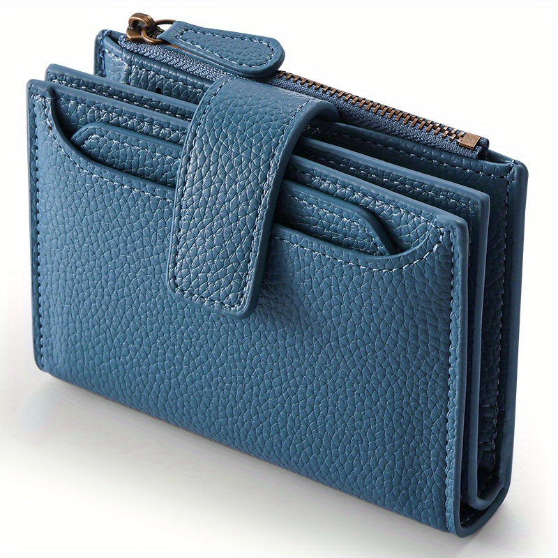 TEMU 1pc Women's Rfid Blocking Bifold Wallet - Compact Holder With Zipper Coin Pocket & 4 Id Windows, Small Slim Minimalist Purse For Women