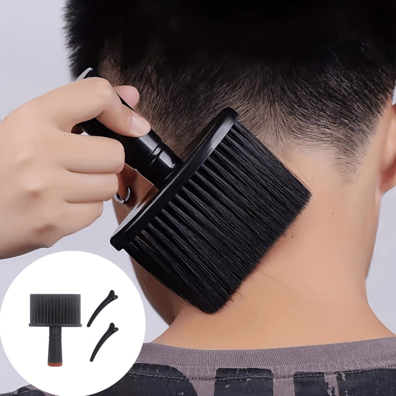 TEMU 1pc Soft Nylon Hair Brushes Suitable For Salon And For Home Use - Gentle , 2pcs Professional Hair Clips, Non-damaging Hair Brush With Neck Dust