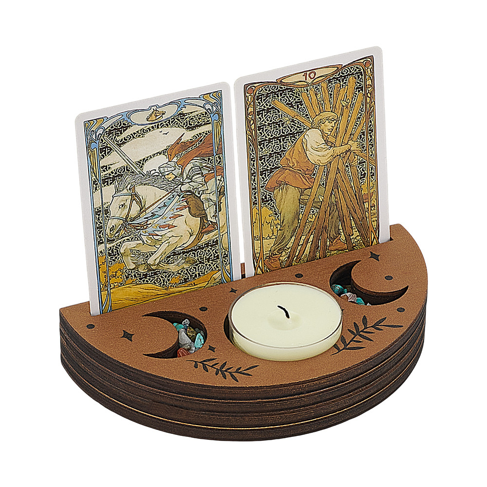 TEMU A Set Of Wooden Creative Candle Holders, Half- Shaped Card Props, Suitable For Home Decor, Holiday Decorations, And Halloween Decorations