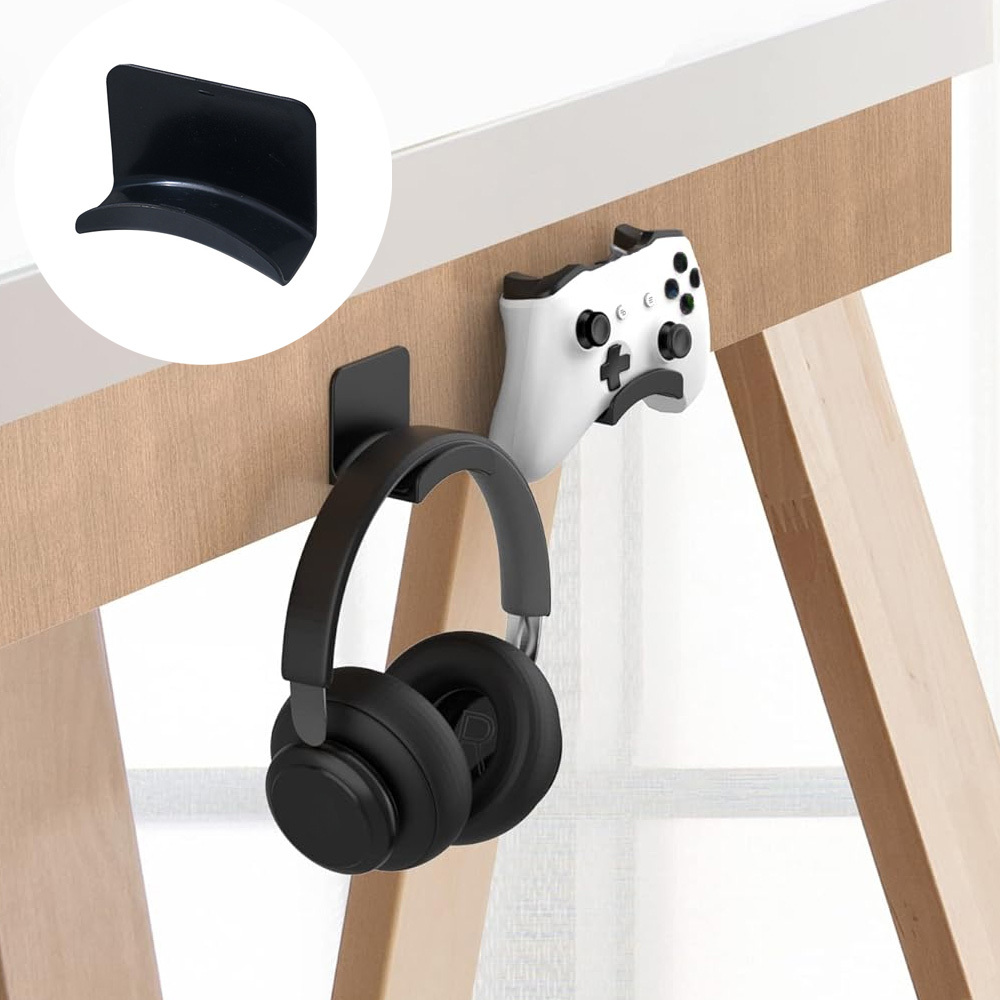 

3/5pcs Headphone Stand Headset Holder - Adhesive Gaming Earphones Hanger, Universal Desk Wall Mount Hook For All Headphone/con