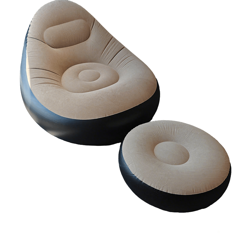 Inflatable Sofa with Ottoman | Home Lazy Sofa Bed, Outdoor Camping Foldable Quick-Charge Leisure Chair. High-Quality Adult Inflatable Sofa Set, Includes Sofa And Ottoman 2pcs Set. Can Be Used As a Lazy Sofa Bed at Home, And Instantly Transforms Into