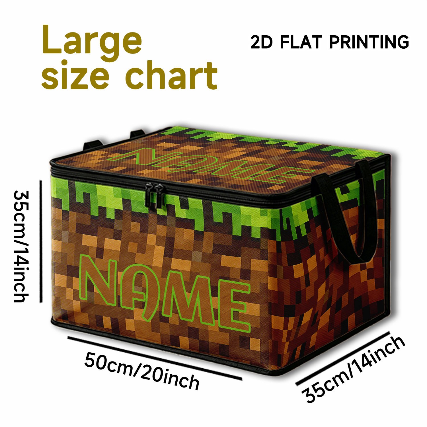 TEMU 1pc Customizable Name Cube Storage Box With Zippered Lid, Large Capacity And Foldable, Suitable For Storing Clothes And Sundries, Ideal For