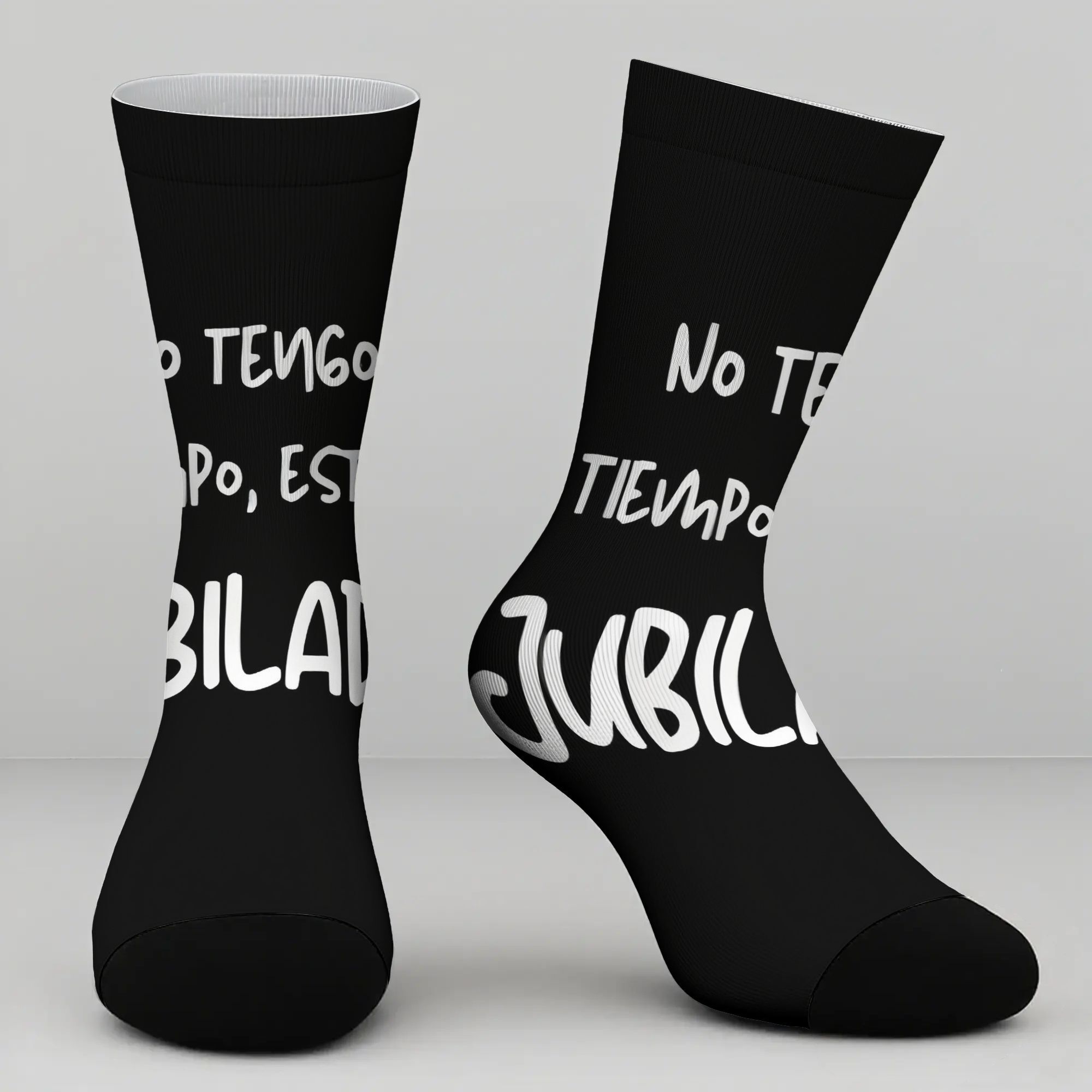 fun  ment style spanish   to   quirky slogan design unisex   calf socks breathable and comfortable suitable for   fashionable hip hop style ideal gift for holidays and birthdays