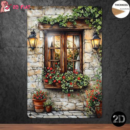 de pared 2d con diseño floral vintage - decoración de ventana de madera de 5x7.87 pulgadas, diseñado con intrincadas flores, no requiere electricidad, ideal para , jardines, cafeterías, regalos de y