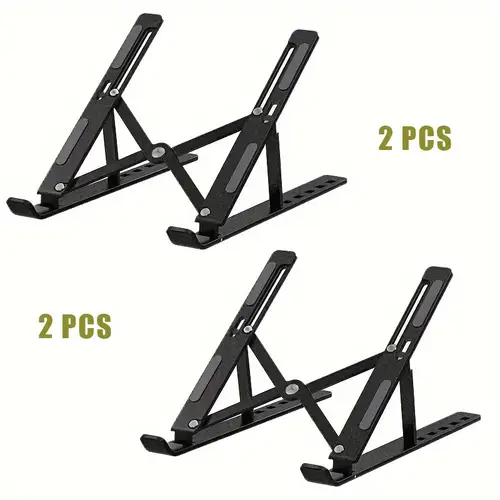 large plastic laptop stand foldable portable ergonomic riser with adjustable height lightweight for all laptops for home meetings meeting accessory sturdy construction