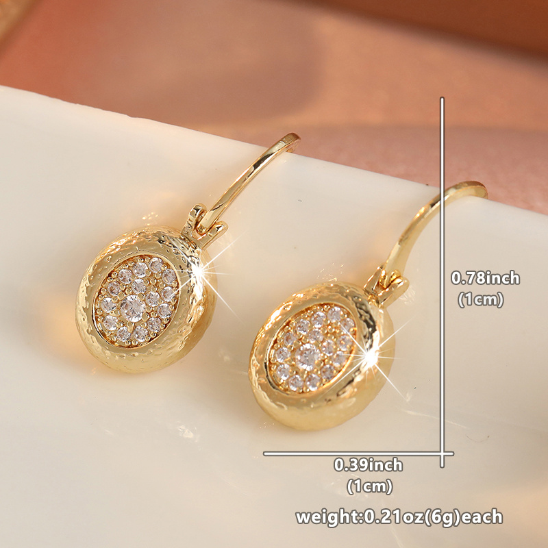 Vintage Luxury Hammered Oval Dangle Hook Earrings