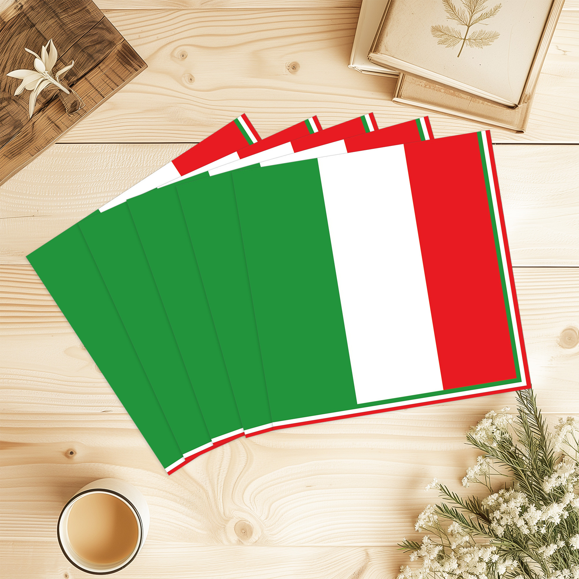 E-shop 25 Stück Italienische Flaggen-Party-Servietten - 2-lagiges Papier, Patriotisches Rot, Weiß & Grün Design für Feiern, Geburtstage & Allgemeine